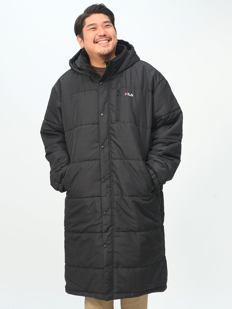 UVカット フルジップ 中綿 ベンチコート (FILA) フィラ 大きいサイズ