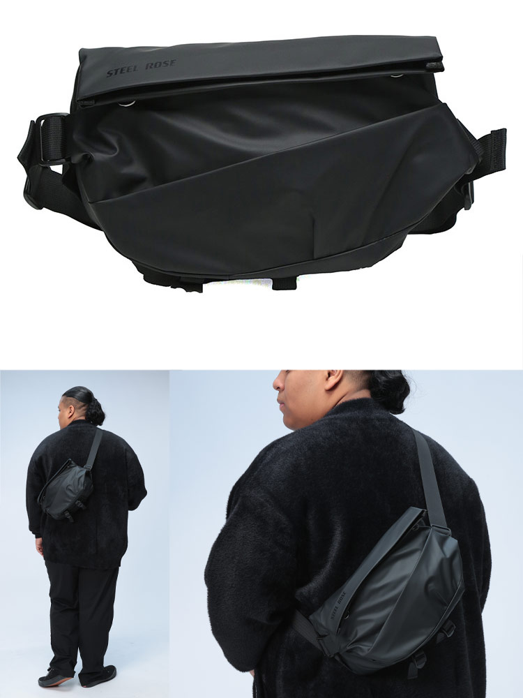 ボディバッグ ポケット フラップ マジックテープ ユニセックス 鞄