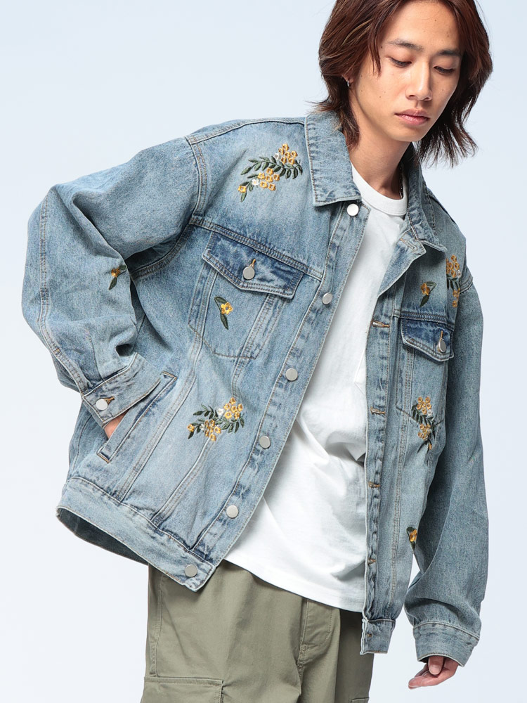 WOODENDOLL (ウッディンドール) フラワー刺繍 デニム ジャケット M L
