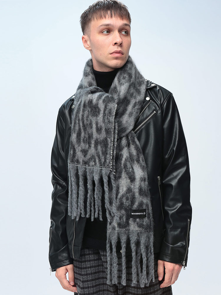 WOODENDOLL (ウッディンドール) レオパード シャギー マフラー メンズ