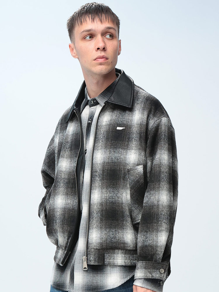 WOODENDOLL (ウッディンドール) 起毛 オンブレチェック フルジップ