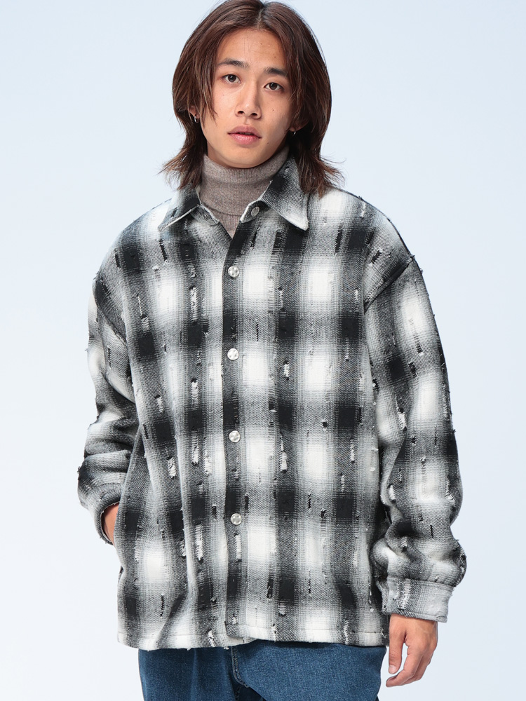 WOODENDOLL (ウッディンドール) 裏ボア クラッシュ オンブレチェック柄