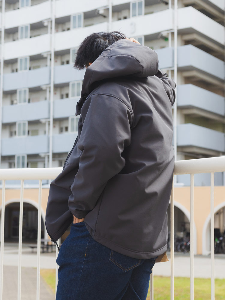 フードブルゾン ボンディングファイバー 裏フリース アウター