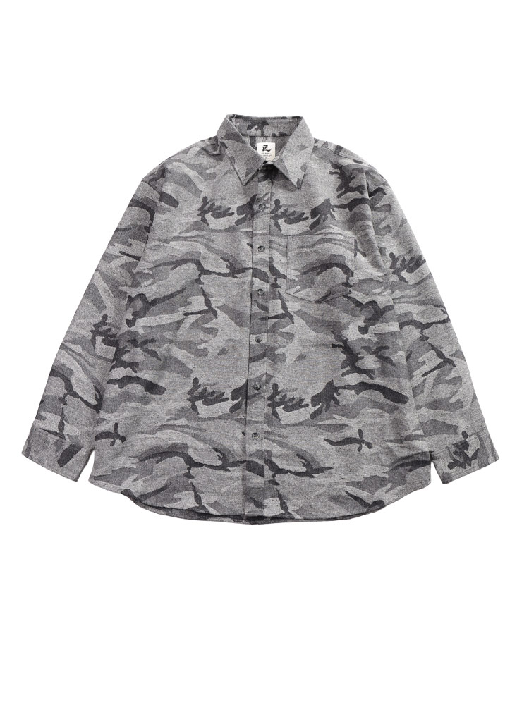 長袖シャツ 匠-TAKUMI- 日本製 播州織 ジャズネップジャガード 迷彩柄