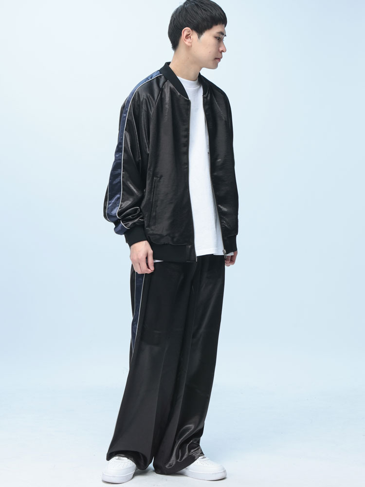 TESS (テス) ジャージ セットアップ サテン生地 SETUP サイドライン