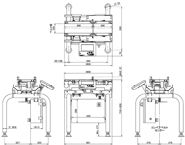 A&D ウェイトチェッカ AD-4963シリーズ 自動重量選別機【型式承認