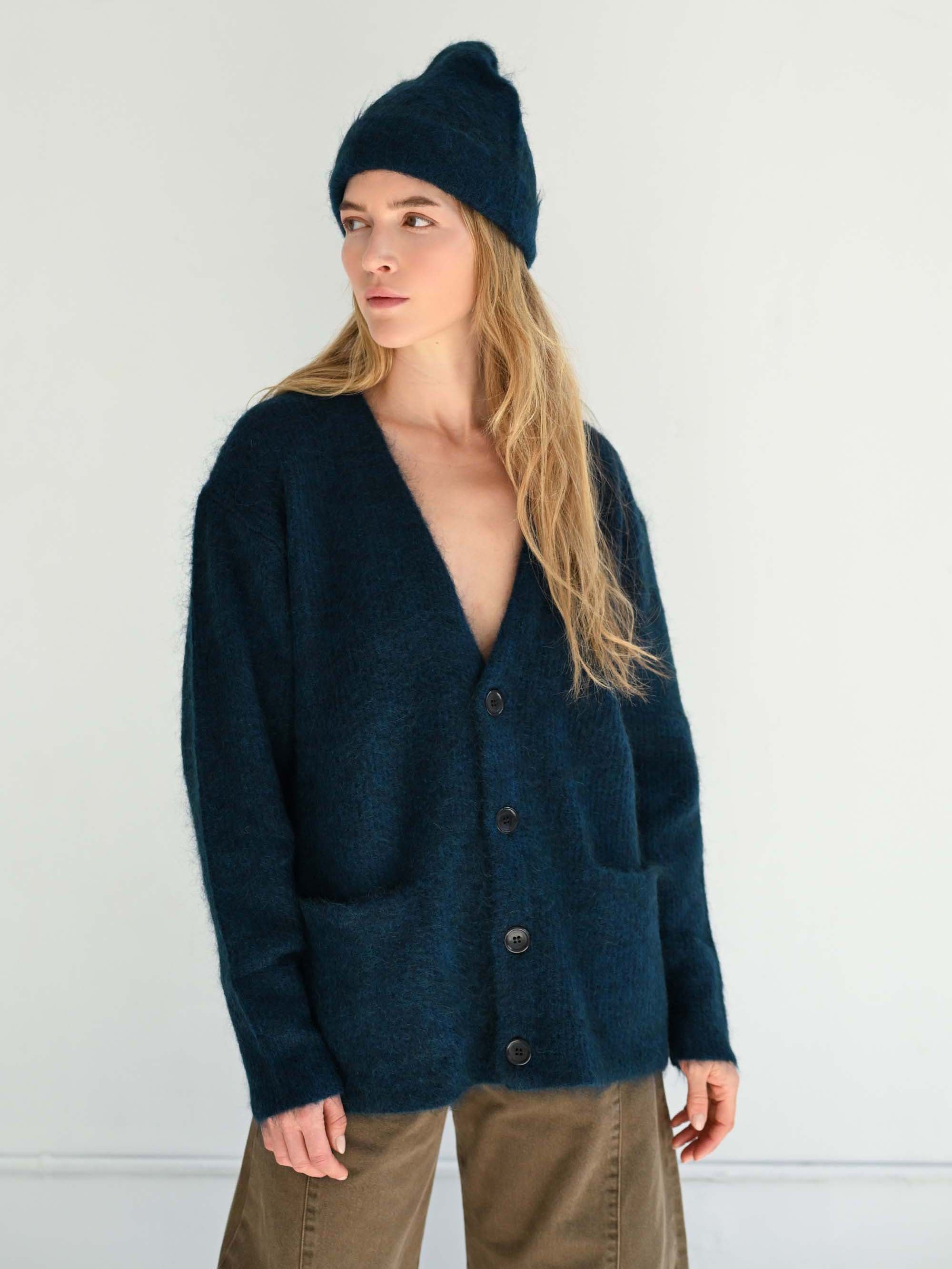 Mohair Cardigan in Olive – SAYAKA DAVIS NEW YORK