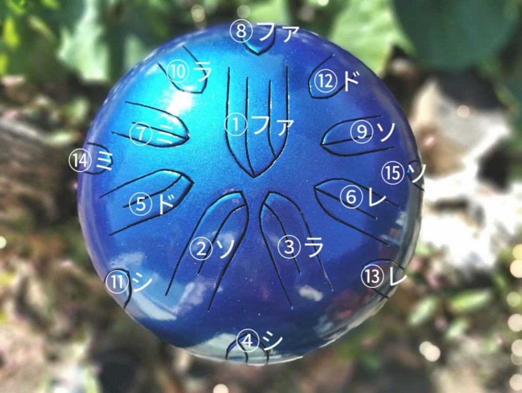 さざなみ楽器工房 さざなみドラム 大型 凪 青色 キャリングケース付き