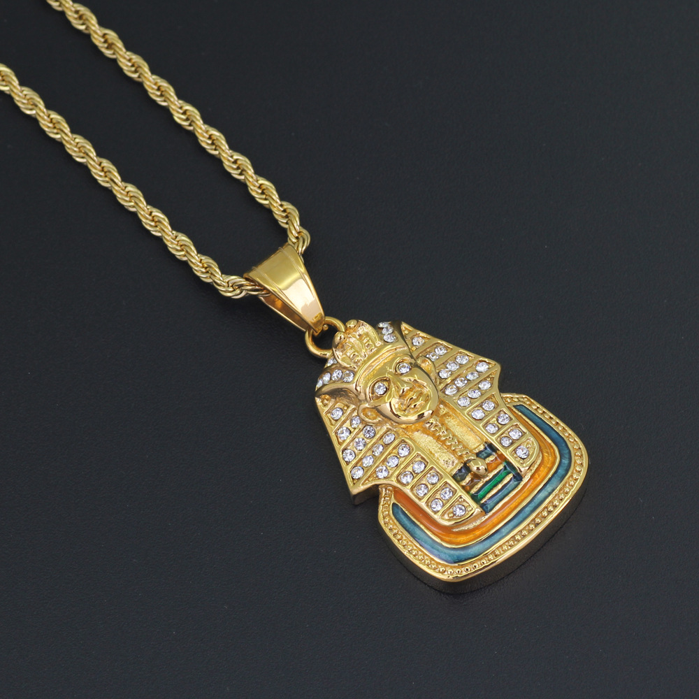 ヒップホップツタンカーメン古代ゴールドエジプトファラオネックレス