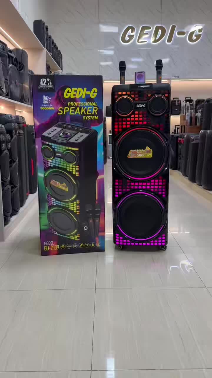 GD-2139 デュアル12インチサブウーファーボックス Bluetooth対応スピーカー