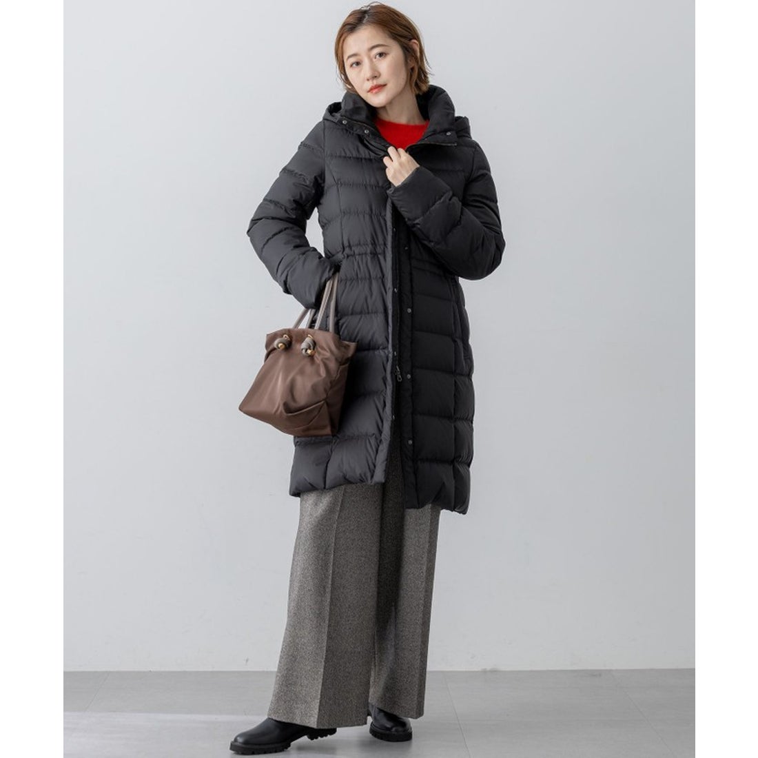 ニジュウサンク 23区 【洗える】シレータフタ ロング ダウンコート