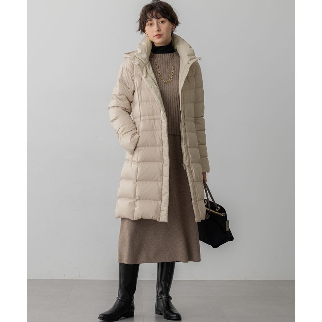 ニジュウサンク 23区 【洗える】シレータフタ ロング ダウンコート