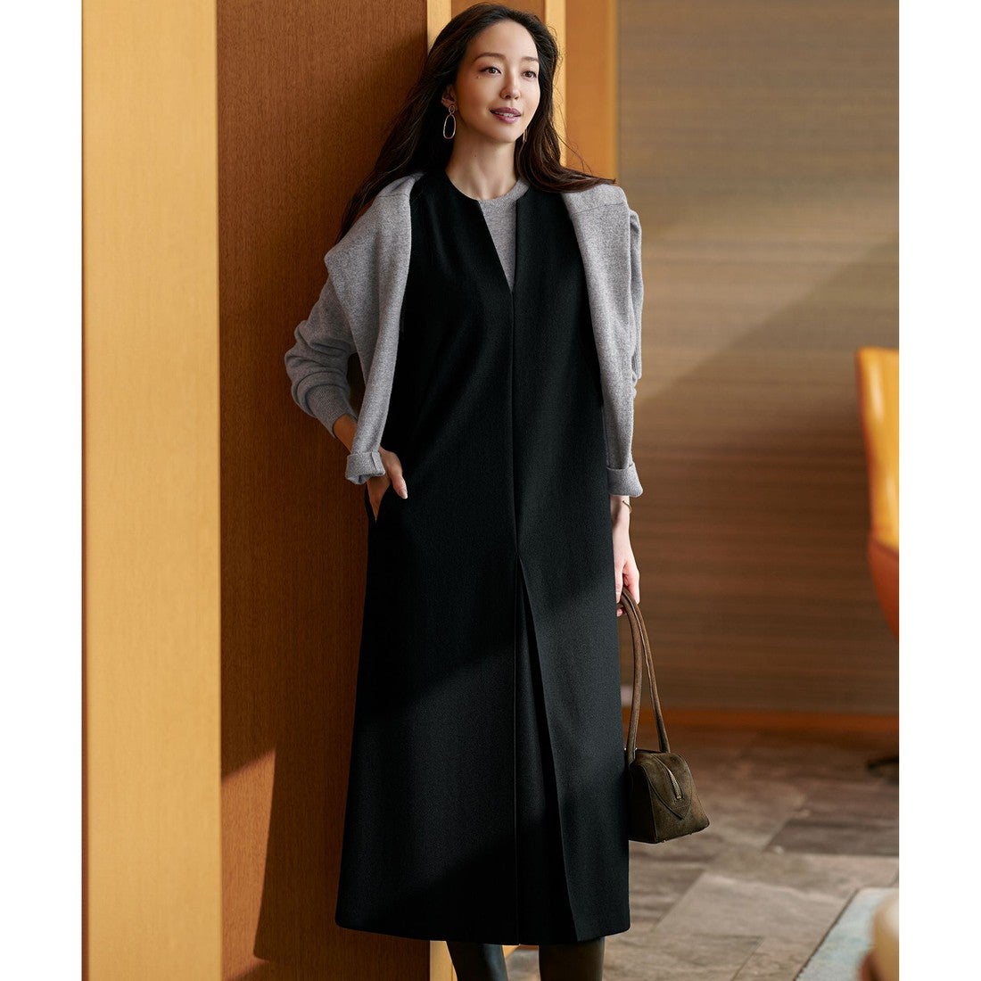 23区 【先行予約】ウールミルドジャージー ボックスタック ジャンパー