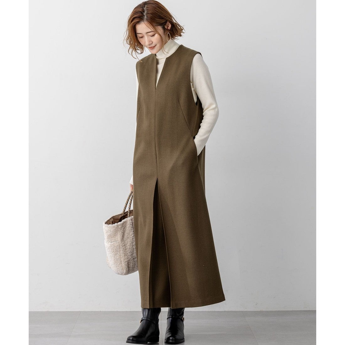 23区 【先行予約】ウールミルドジャージー ボックスタック ジャンパー