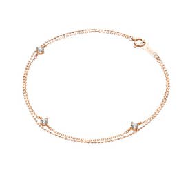 ヨンドシー 4℃ K10PG2連ブレスレット （ピンクゴールド