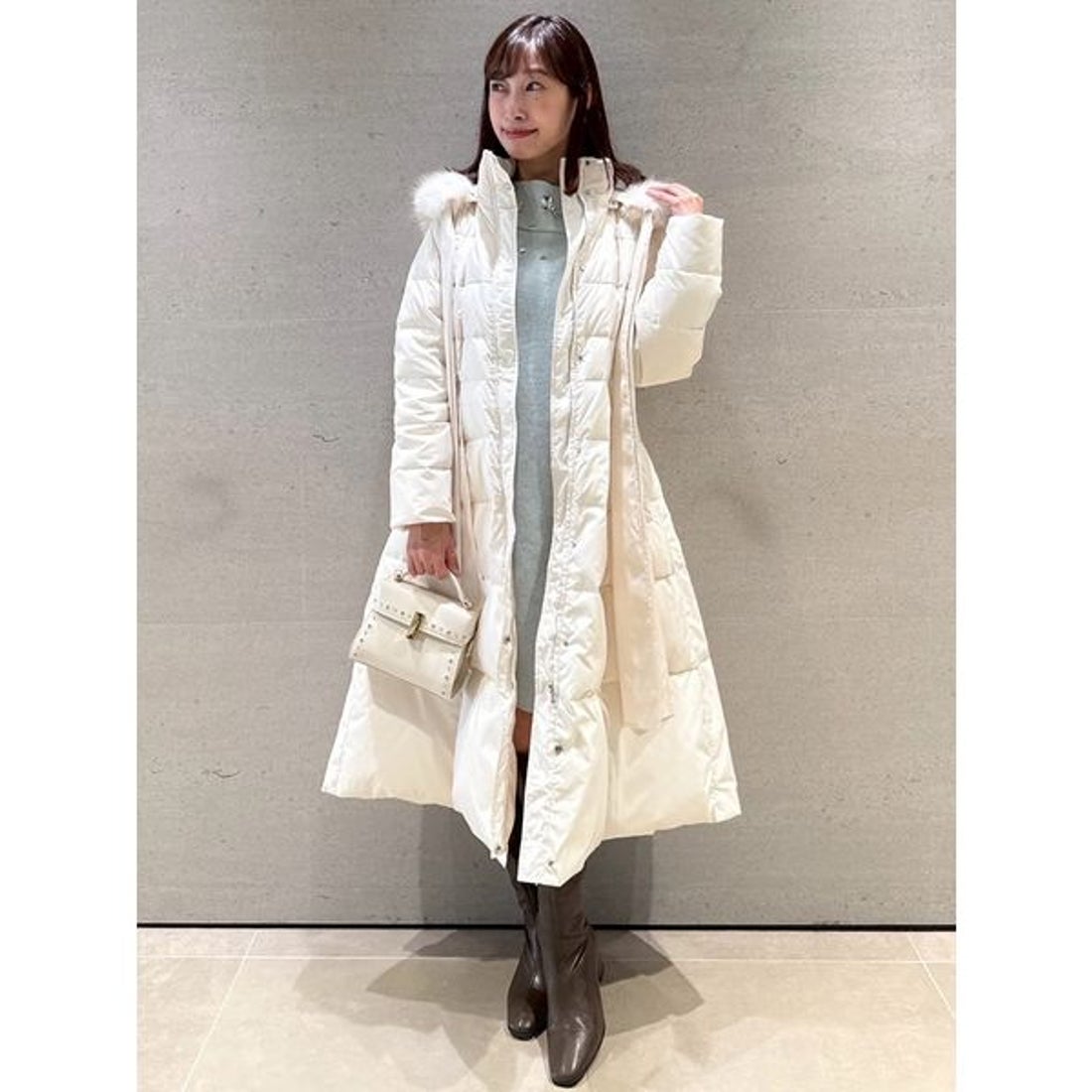 セルフォード CELFORD フードリボンロングダウンコート （BLK