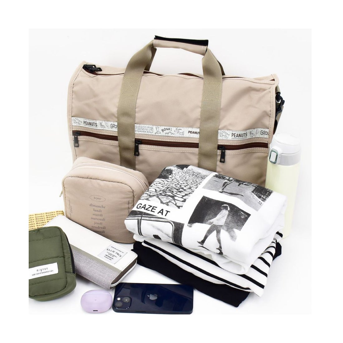 ランナー RUNNER スヌーピー ボストンバッグ 大容量 25L 撥水 キャリー