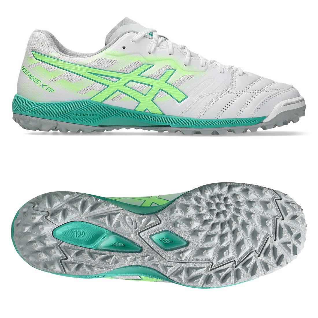 ASICS アシックス デスタッキ K FF TF(ホワイト×グリーン) 1111A218