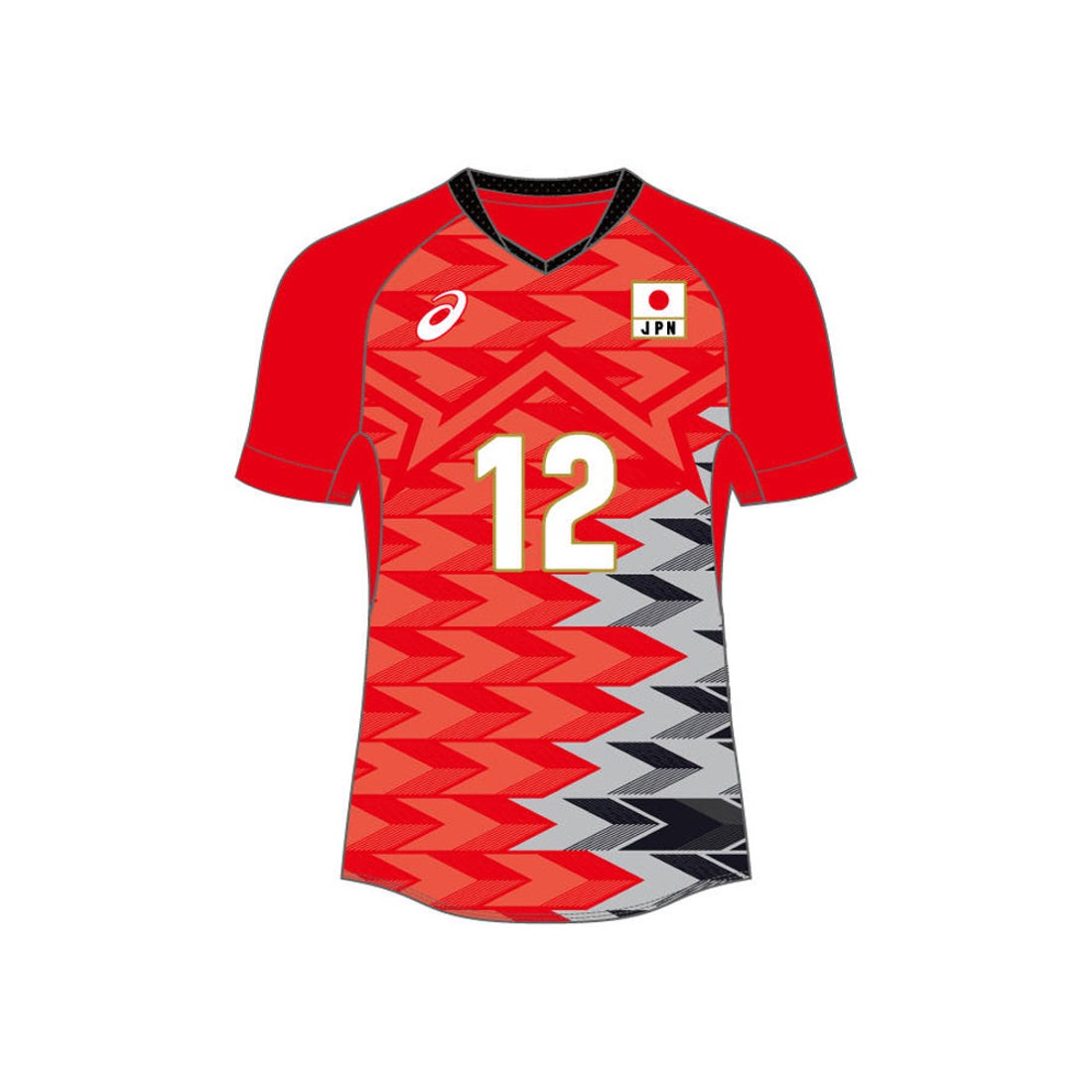 ASICS アシックス 2024年VB男子日本代表レプリカシャツ （Vレッド/No