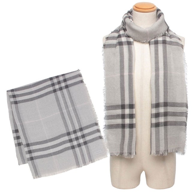 バーバリー BURBERRY スカーフ ワイドチェック ブルー メンズ