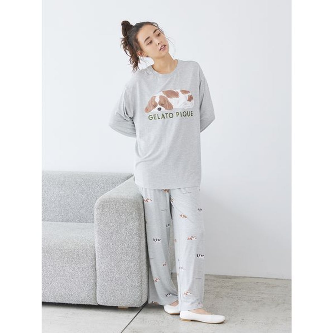 ジェラートピケ gelato pique SLEEPING DOGワンポイントロンT （OWHT