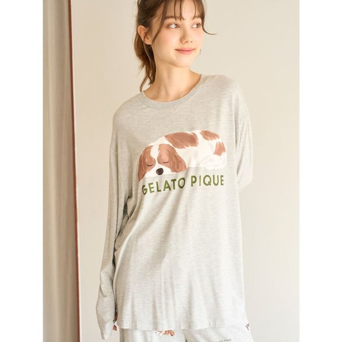 ジェラートピケ gelato pique SLEEPING DOGワンポイントロンT （OWHT