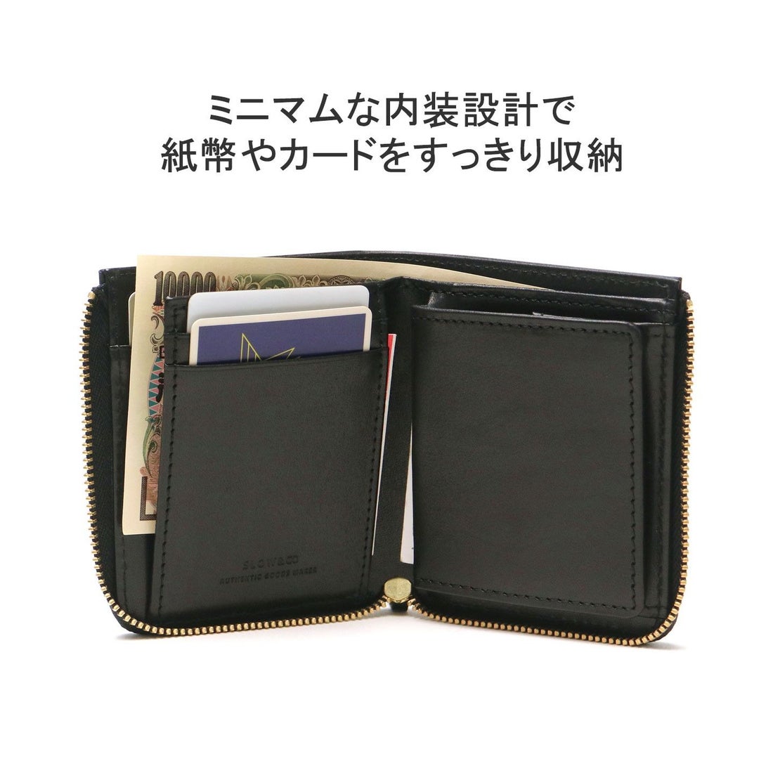 スロウ SLOW スロウ 二つ折り財布 box型小銭入れ SLOW 財布 本革 L字