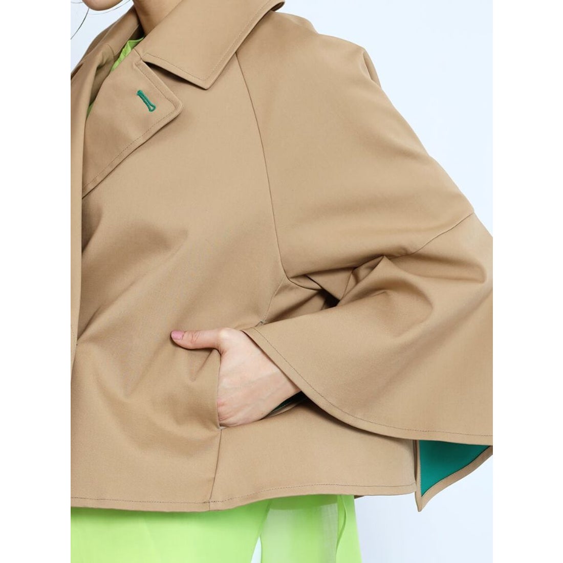 グランターブル Grandtable フレアスリーブショートアウター （ブルー