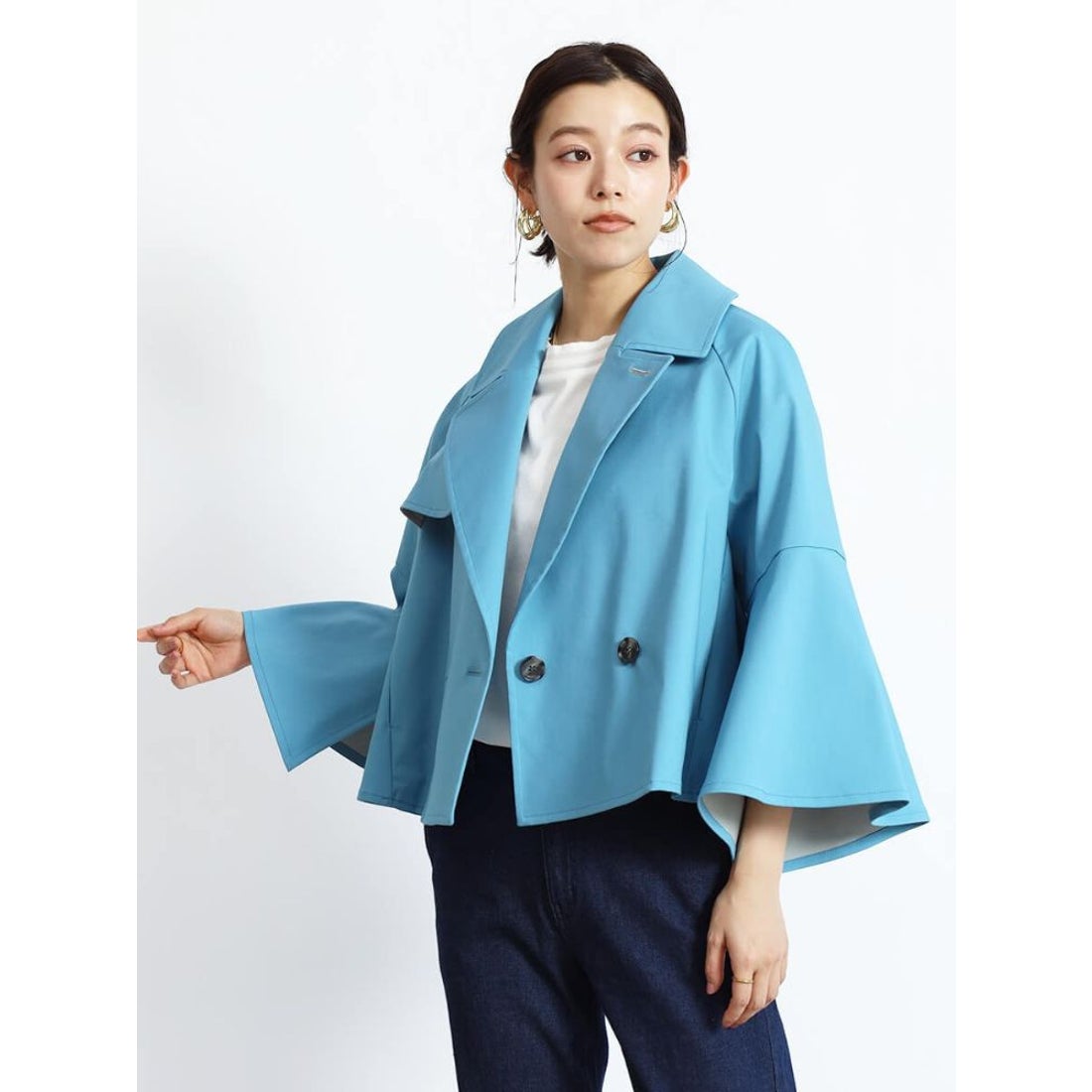 グランターブル Grandtable フレアスリーブショートアウター （ブルー