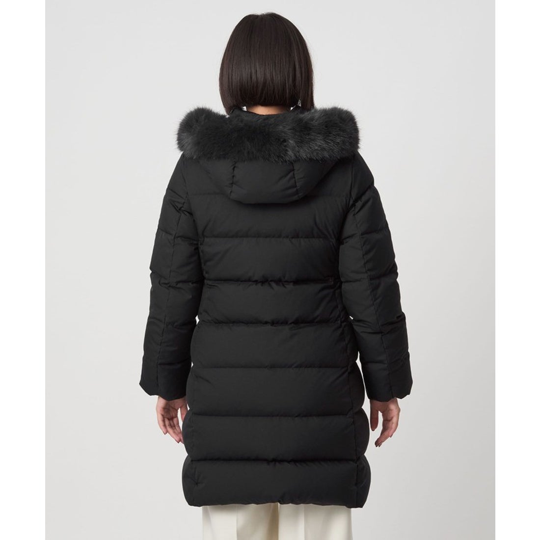 UNITED ARROWS green label relaxing フード ロング ダウン （BLACK