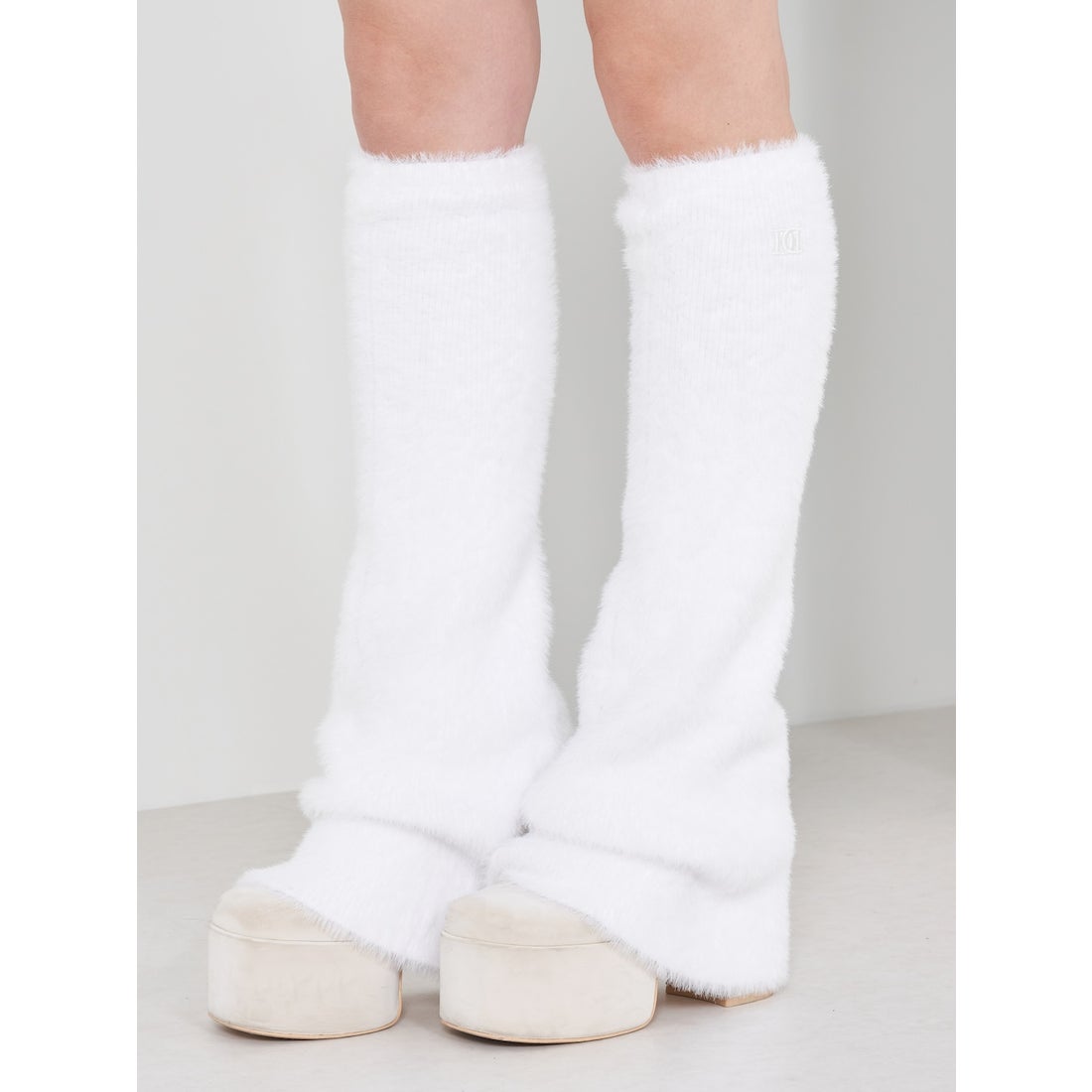 ダーリッチ Darich シャギーニットレッグウォーマー （ホワイト） -靴