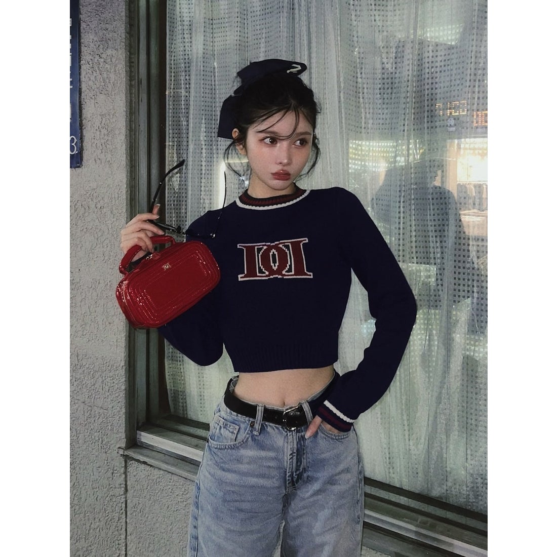 ダーリッチ Darich レトロDDロゴニットトップス （グレー