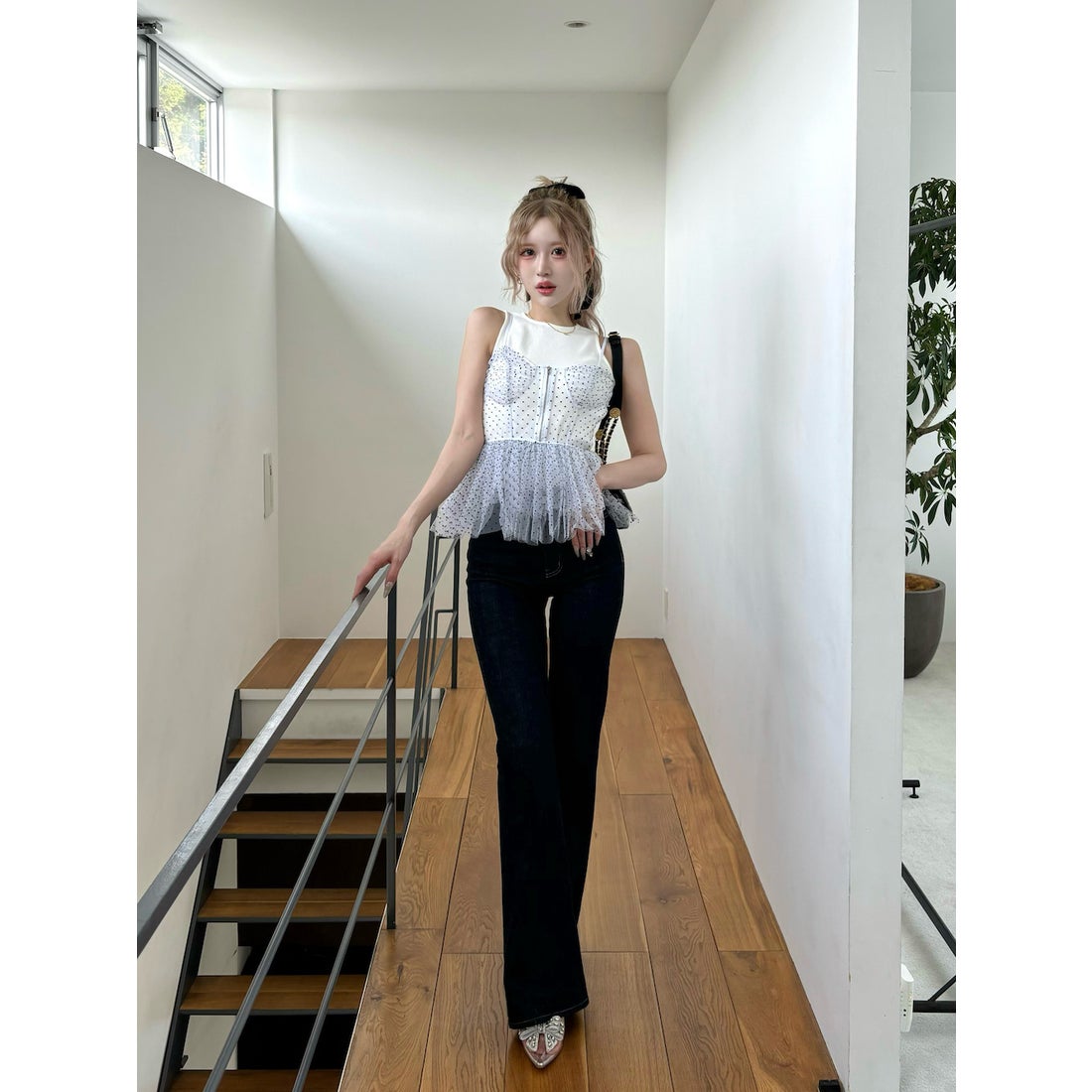 ダーリッチ Darich セミフレアデニムパンツ （インディゴ