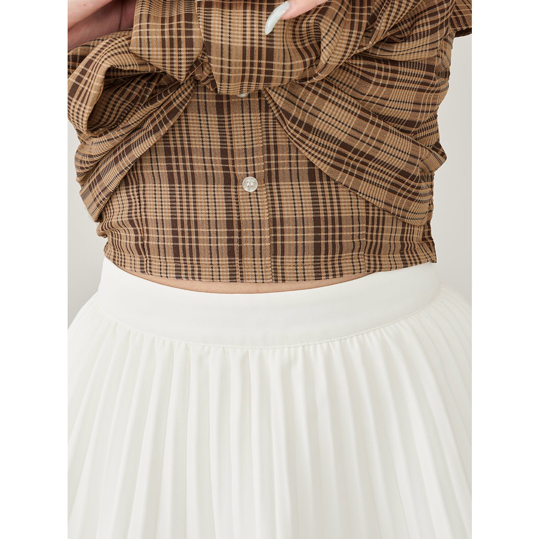 ダーリッチ Darich タータンチェックリボンベアトップ （レッド