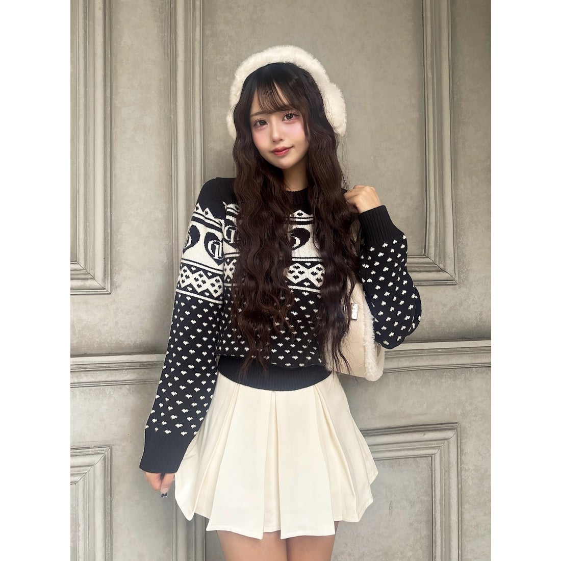 ダーリッチ Darich DDアーガイルニットトップス （ブラック） -靴