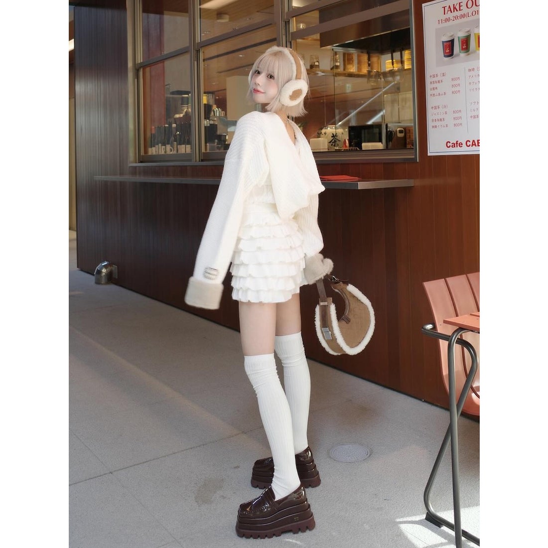 ダーリッチ Darich フリルニットコンビネゾン （ホワイト