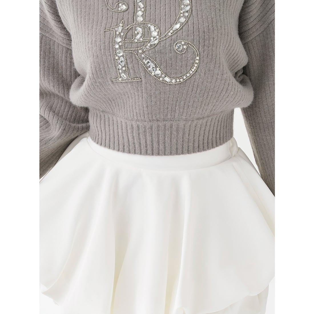 ダーリッチ Darich DRビジューボリュームリブニットトップス