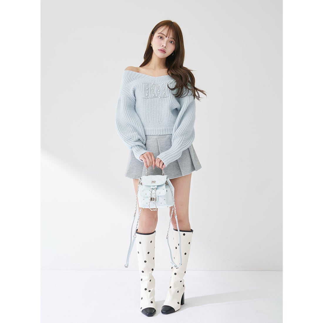 ダーリッチ Darich ファンシービーズDDロゴボリュームニットトップス