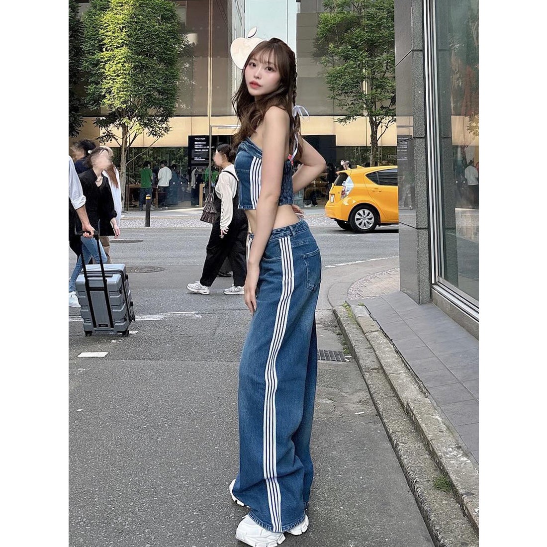 ダーリッチ Darich リメイクライクワイドデニムパンツ （ブルー） -靴