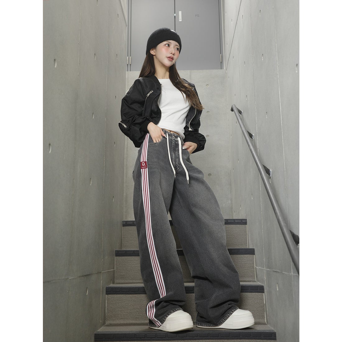 ダーリッチ Darich リメイクライクワイドデニムパンツ （ブラック