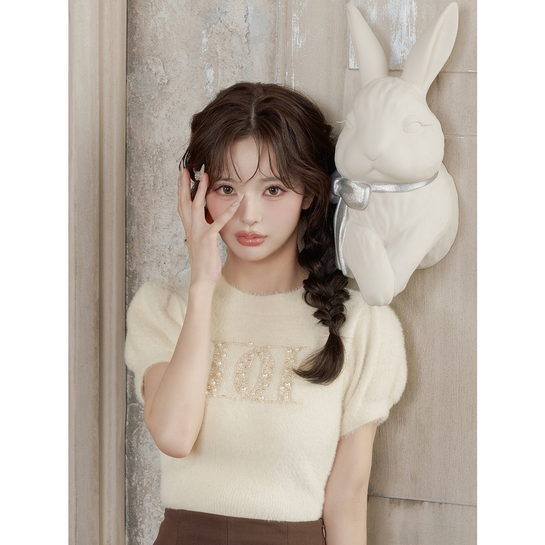 ダーリッチ Darich ファンシービーズDDロゴニットトップス （ピンク