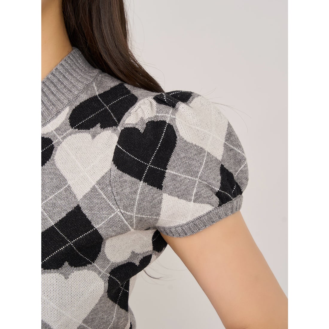 ダーリッチ Darich アーガイルハートチェックニットセットアップ