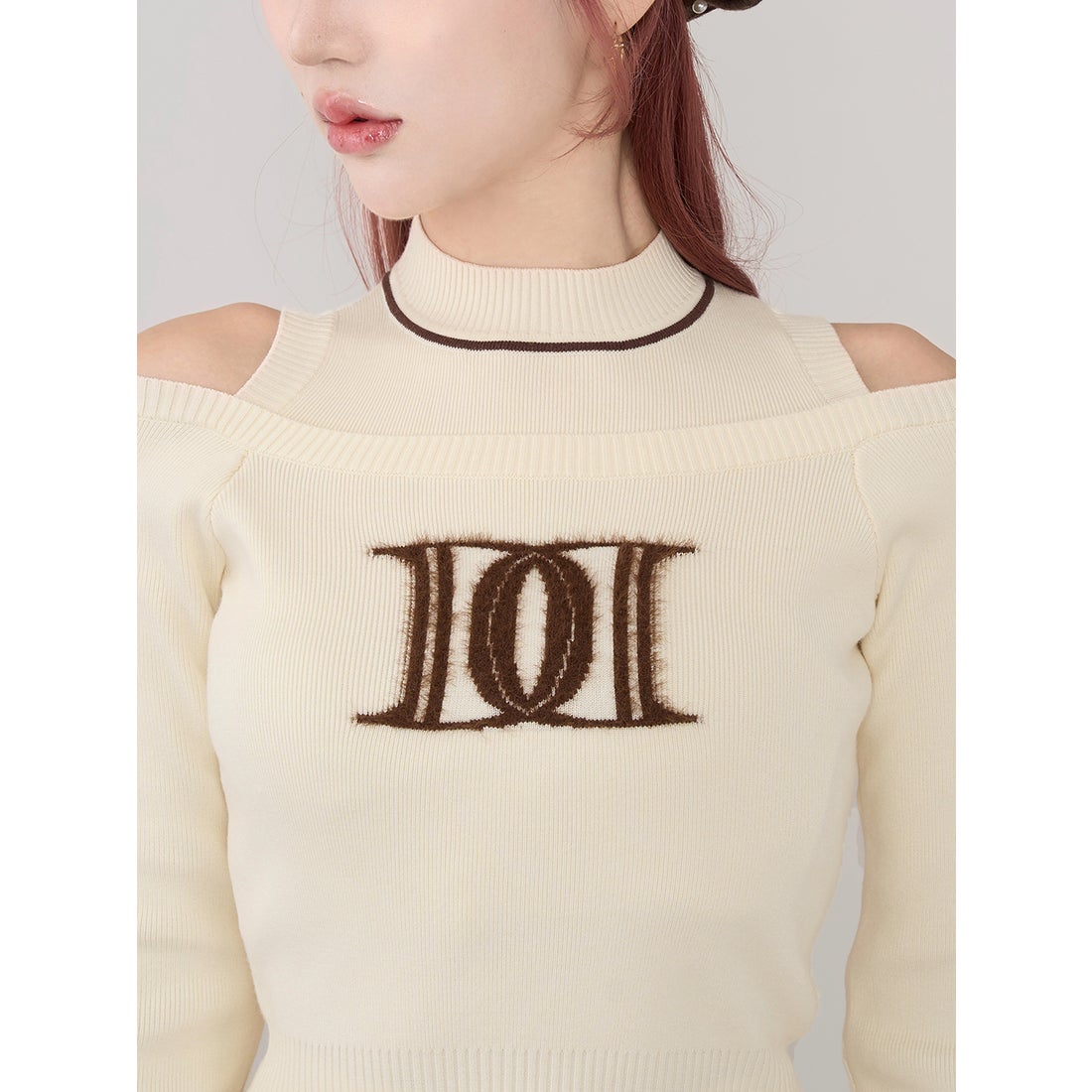 ダーリッチ Darich レイヤードライクロゴニットトップス （ネイビー