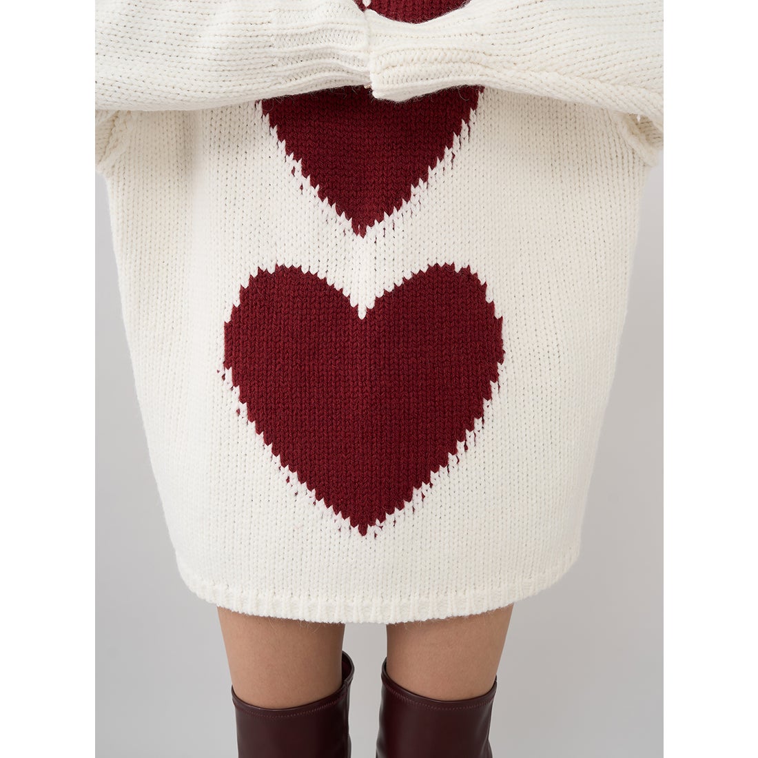 ダーリッチ Darich ハートロゴローゲージニットチュニック （グレー