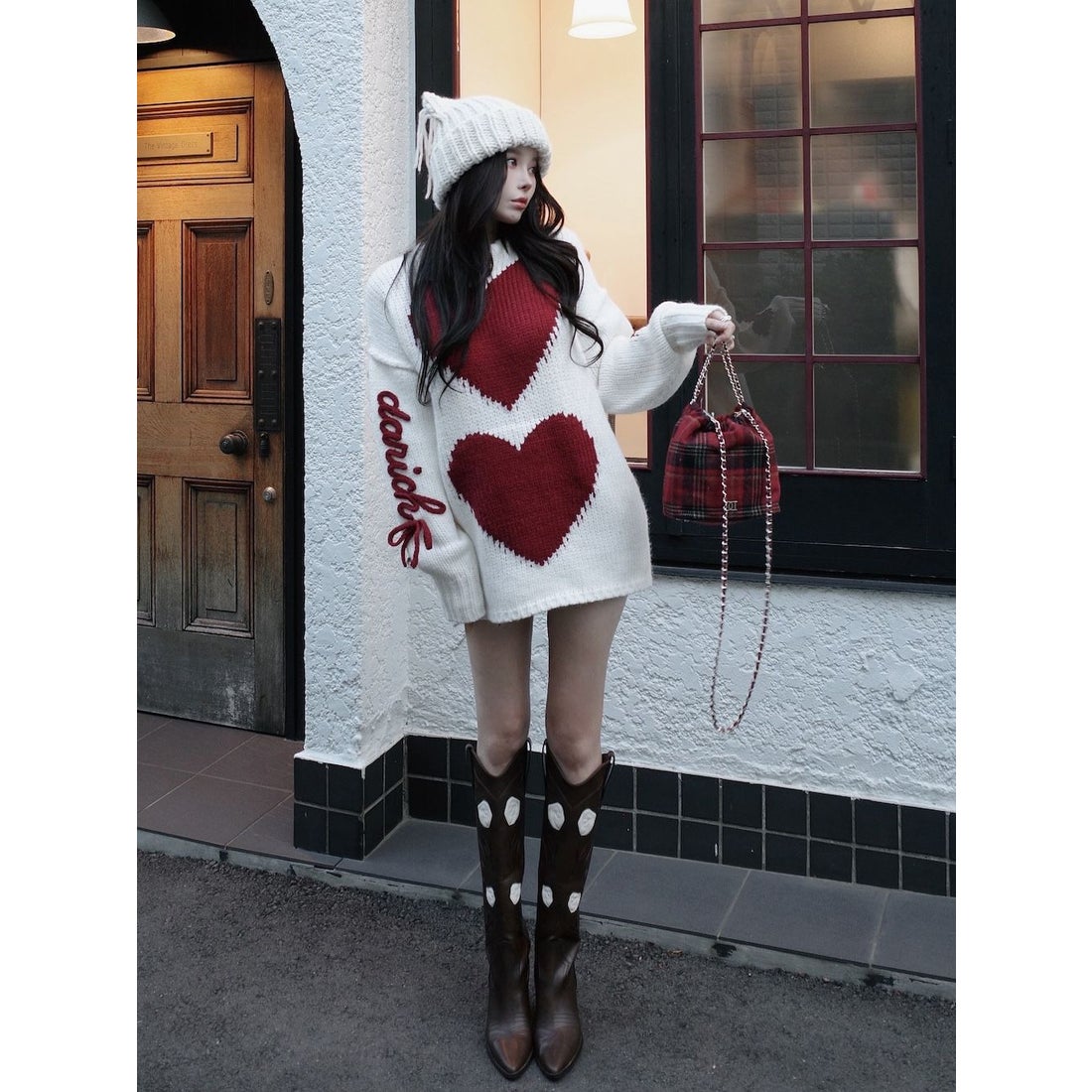 ダーリッチ Darich ハートロゴローゲージニットチュニック