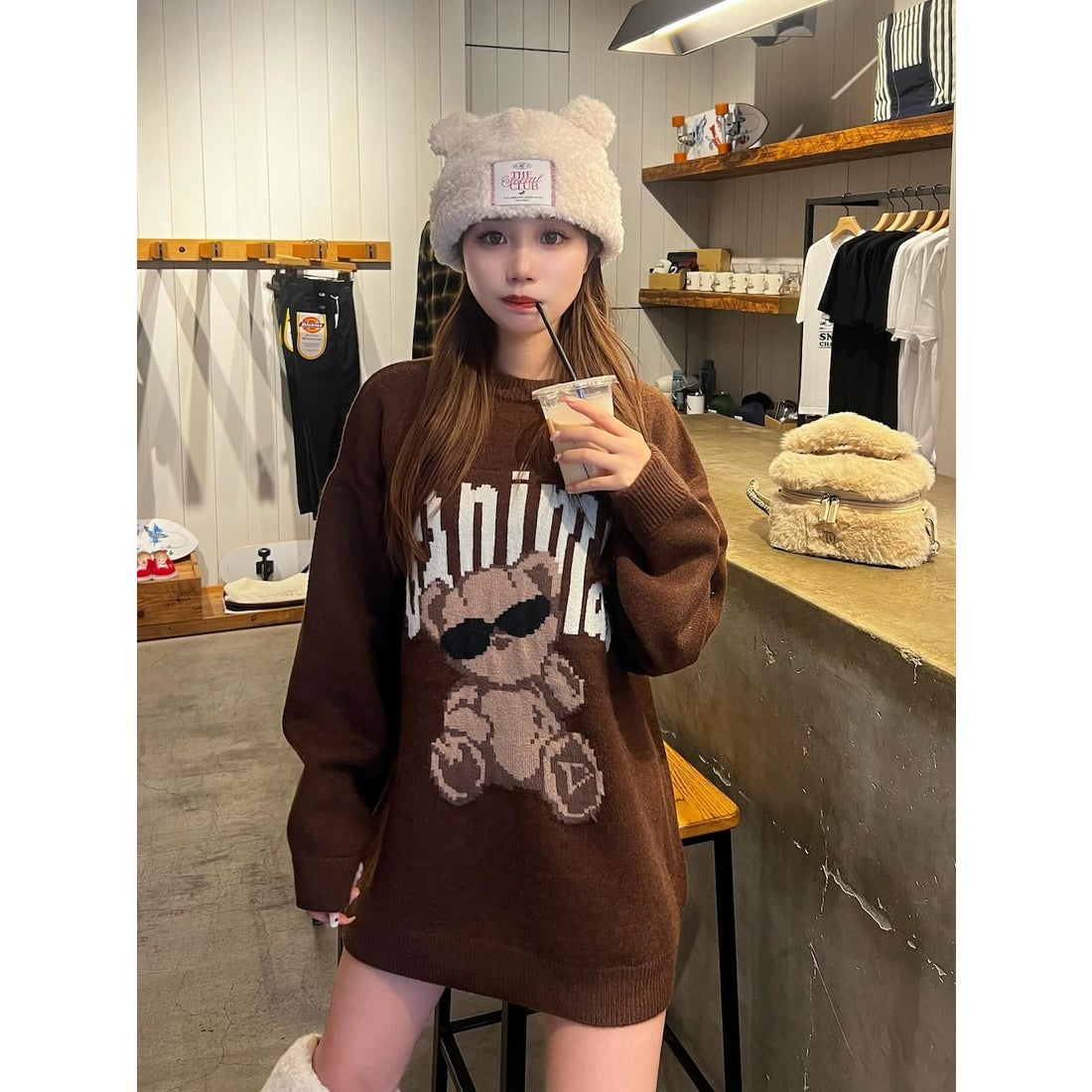 ダーリッチ Darich Danimalベアニットプルオーバー （ボルドー