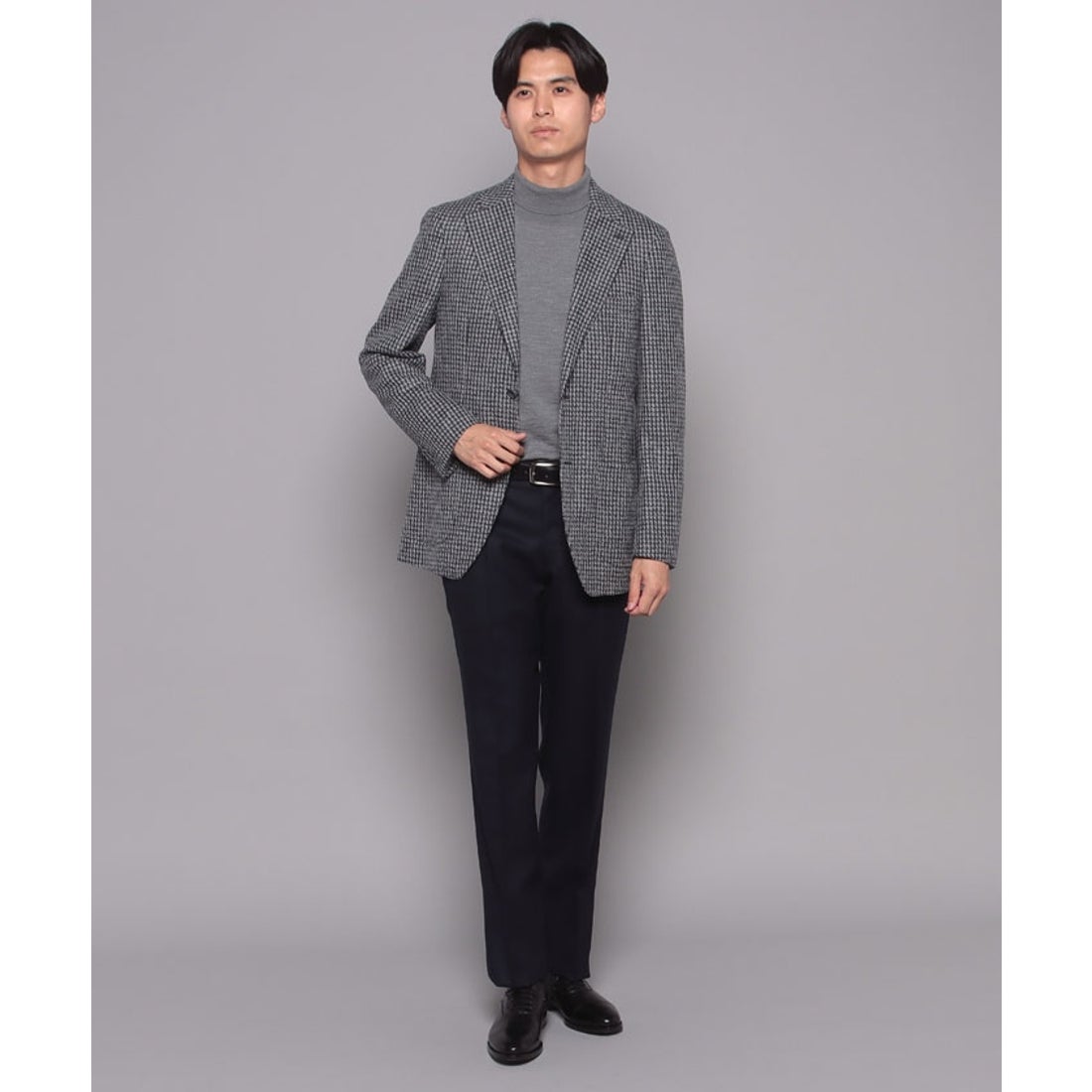 リング糸ハウンドトゥースジャケット （ブルー） -D'URBAN | ダーバン