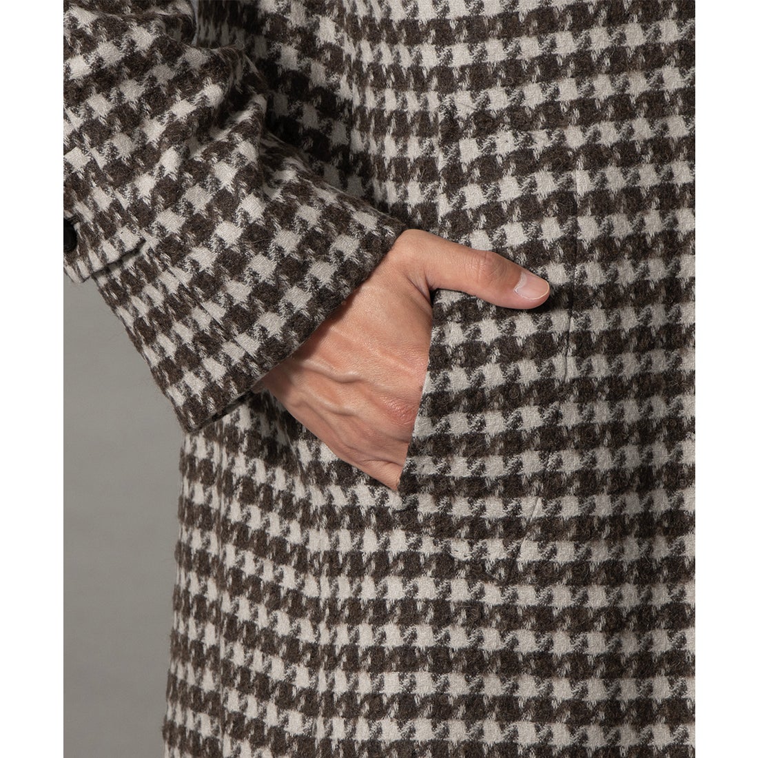 アルパカツイードコート(ロングレングス) （ベージュ） -D'URBAN