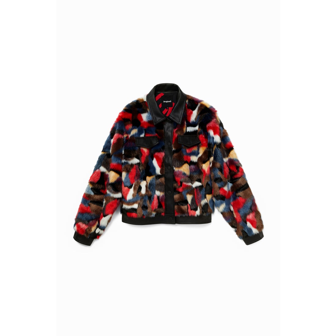 デシグアル Desigual カラフルなファー素材のレディースジャケット
