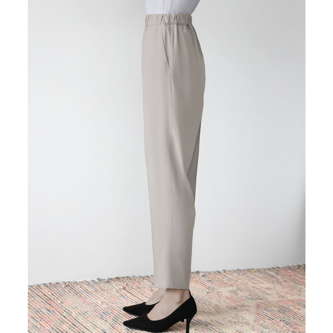 フロリア Flolia 洗える スーツ セットアップ パンツスーツ ノーカラー